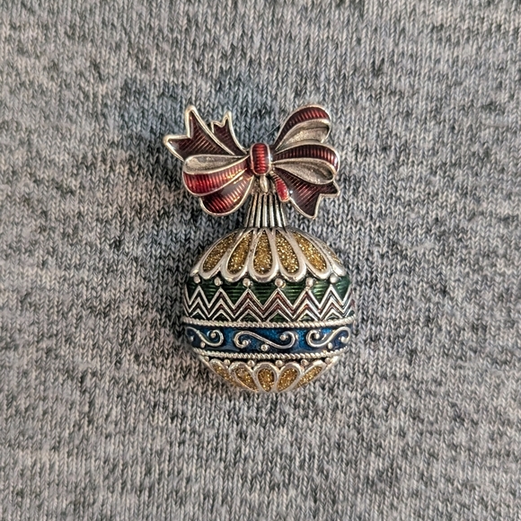 Nina Ricci Jewelry - 3/$30 | Nina Ricci Christmas Ornament Brooch, Silver Toned with Enamel, …